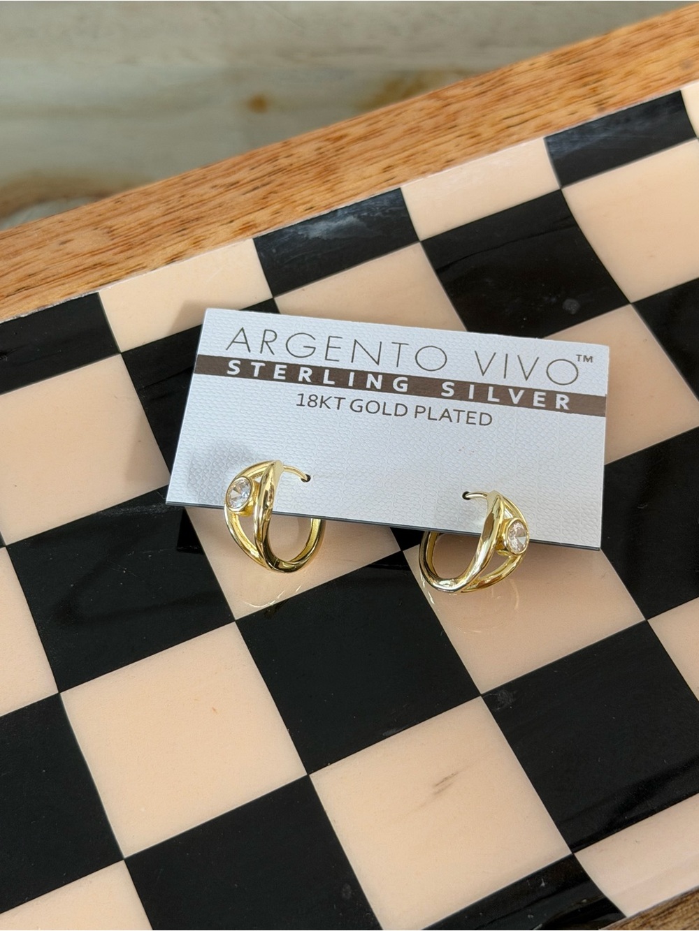 Argento Vivo Cubic Zirconia Open Huggie Hoop Earrings
